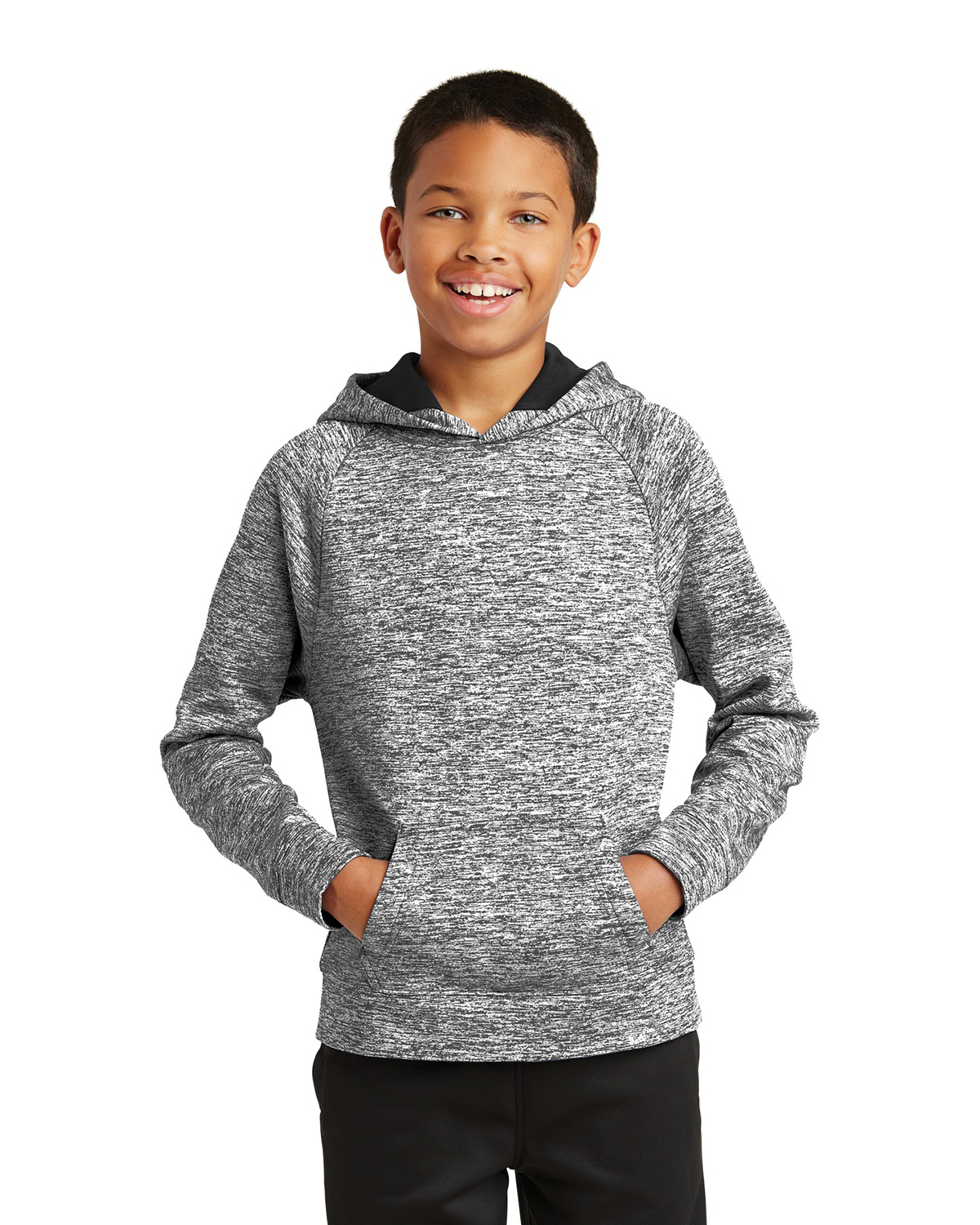 'Sport-Tek YST225 Youth PosiCharge Electric Heather Fleece Hooded Pullover'