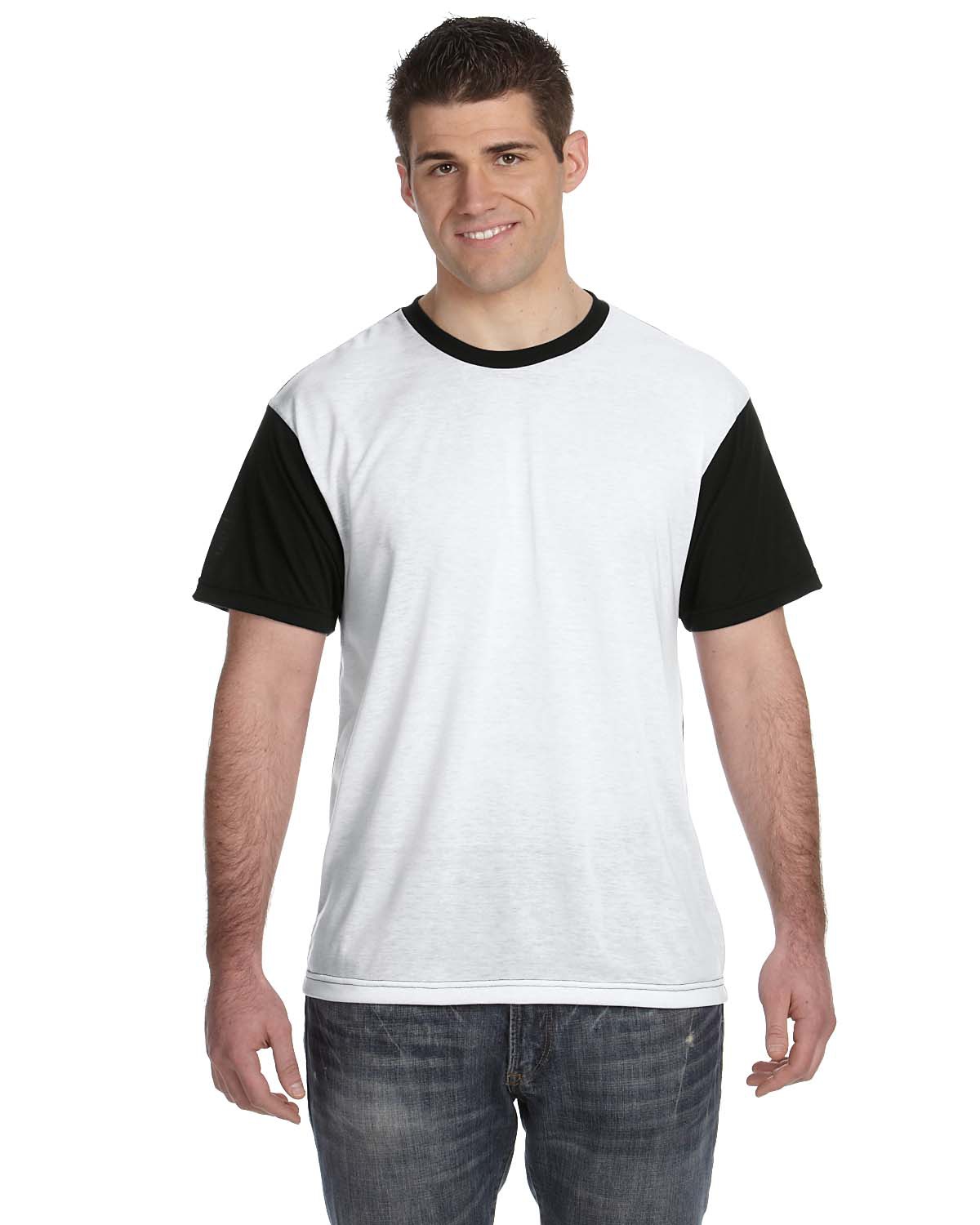 'Sublivie S1902 Men's Blackout Sublimation Polyester T-Shirt'