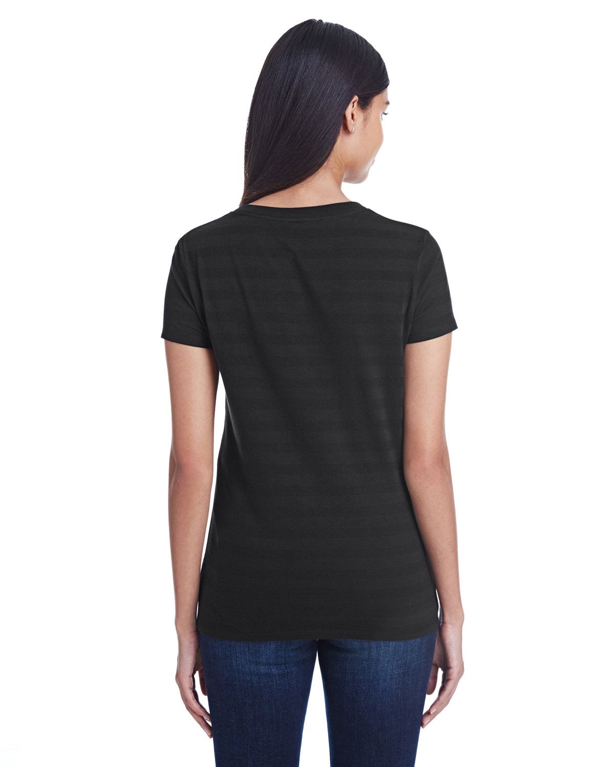 'Threadfast Apparel 252RV Ladies Invisible Stripe V-Neck T-Shirt'