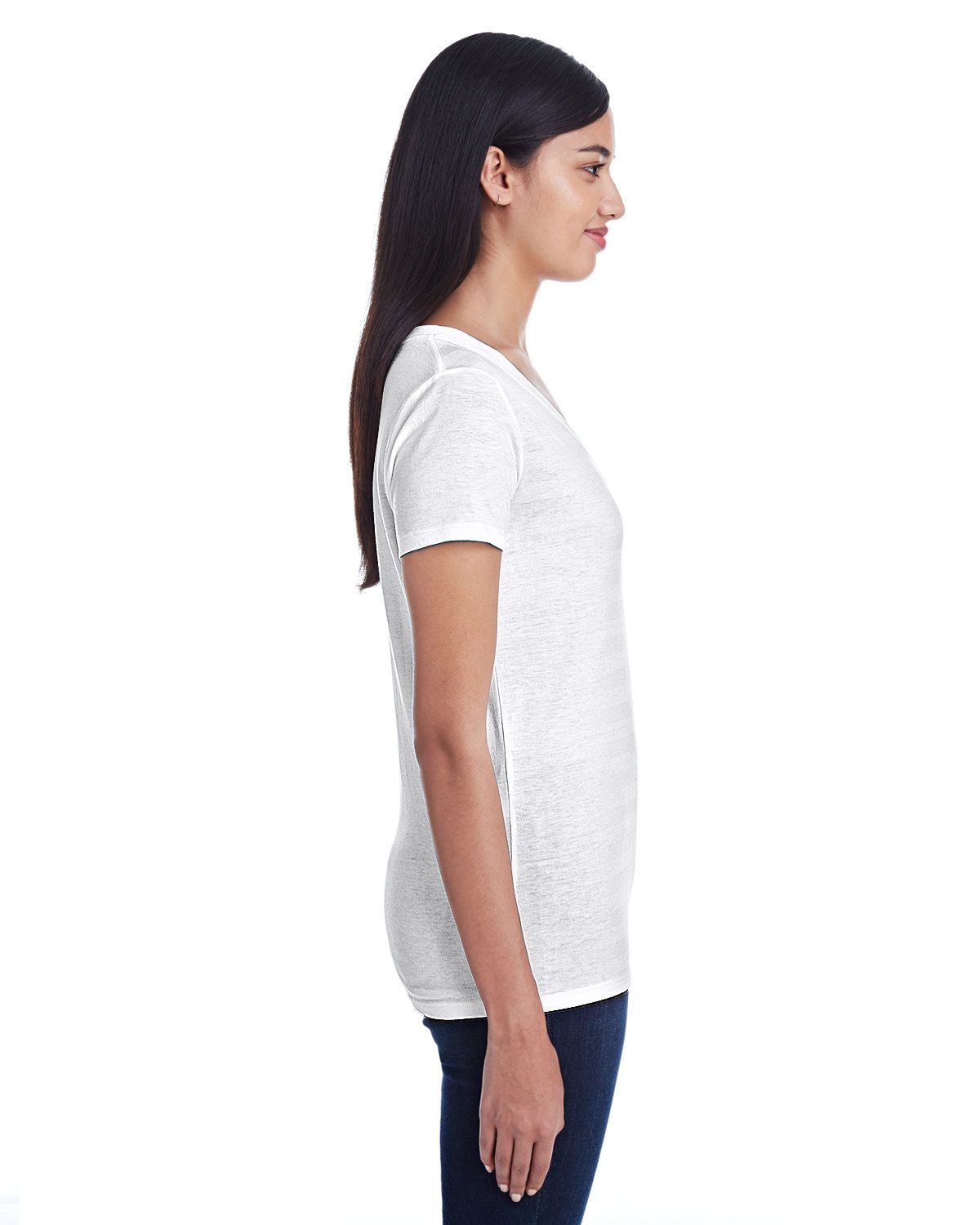 'Threadfast Apparel 252RV Ladies Invisible Stripe V-Neck T-Shirt'