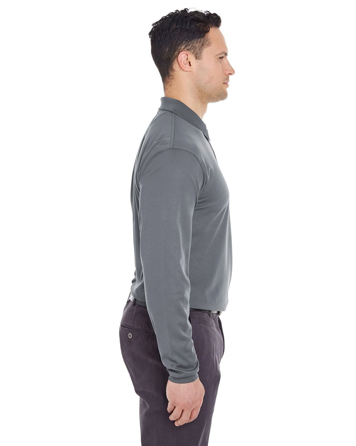 'UltraClub 8210LS Adult Cool & Dry Long-Sleeve Mesh Piqué Polo'