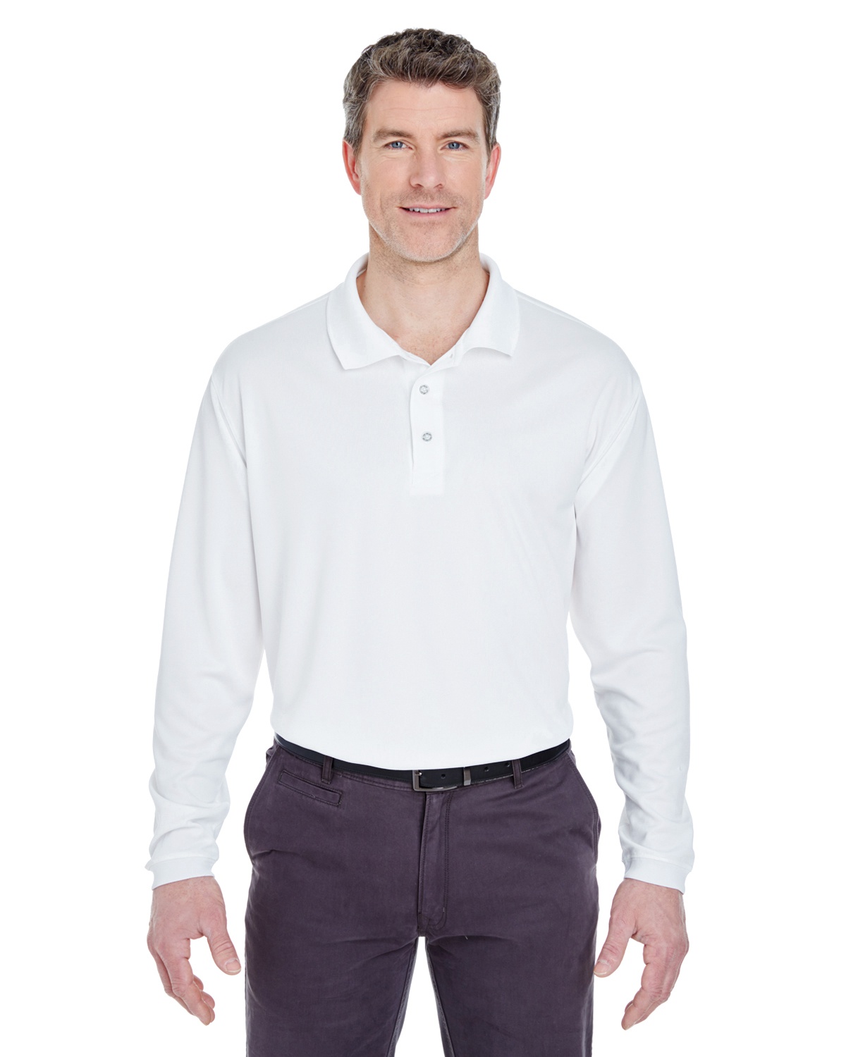 'UltraClub 8405LS Adult Cool & Dry Sport Long-Sleeve Polo'