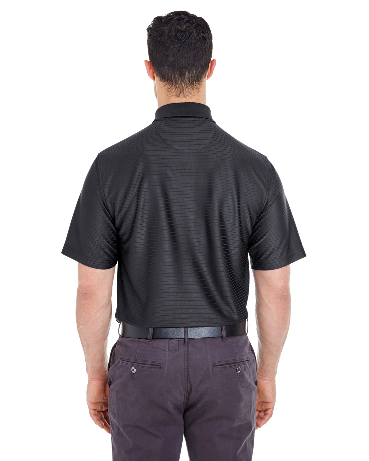 'UltraClub 8413 Men's Cool & Dry Elite Tonal Stripe Performance Polo Shirt'