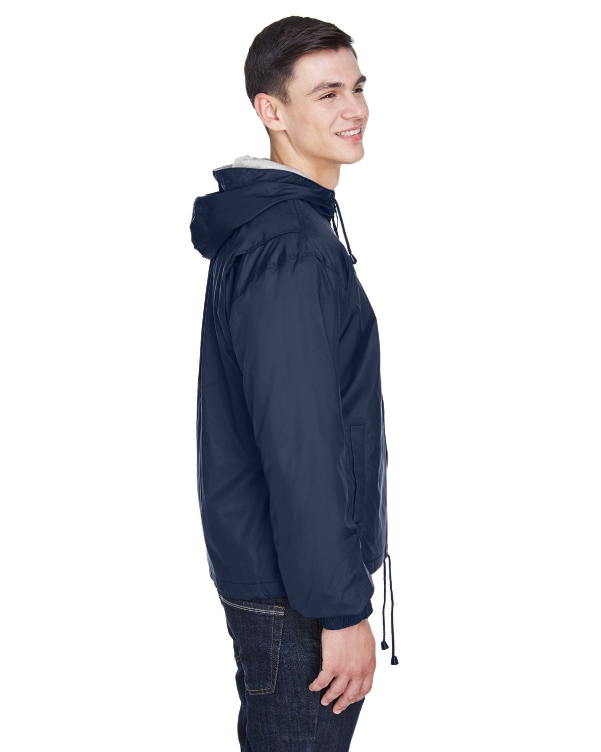 NEW UltraClub Adult Ultra-Soft Microfiber Fleece-Lined Jacket. Navy Blue  Size XL
