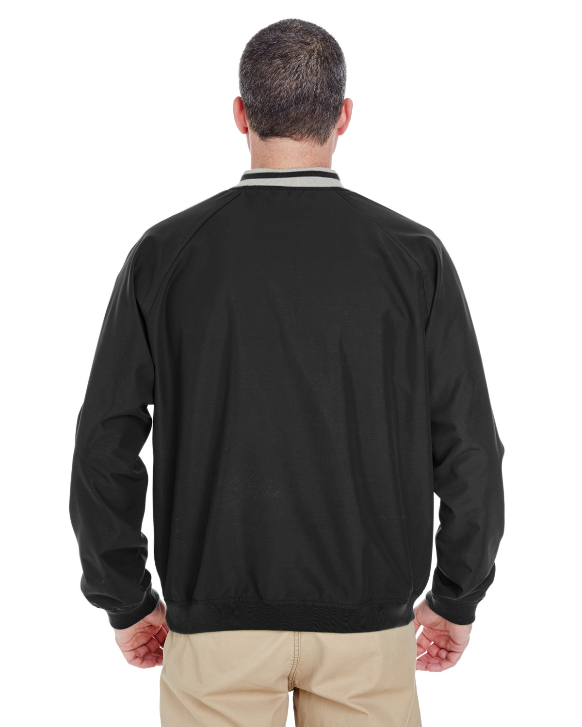 'UltraClub 8926 Adult Long-Sleeve Microfiber Crossover V-Neck Wind Shirt'