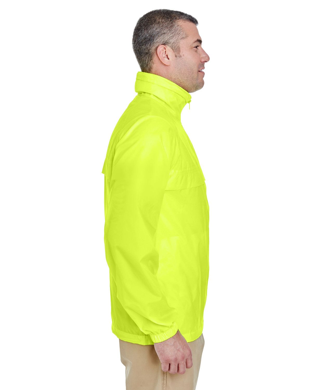 Ultraclub Adult Full-Zip Hooded Pack-Away Jacket